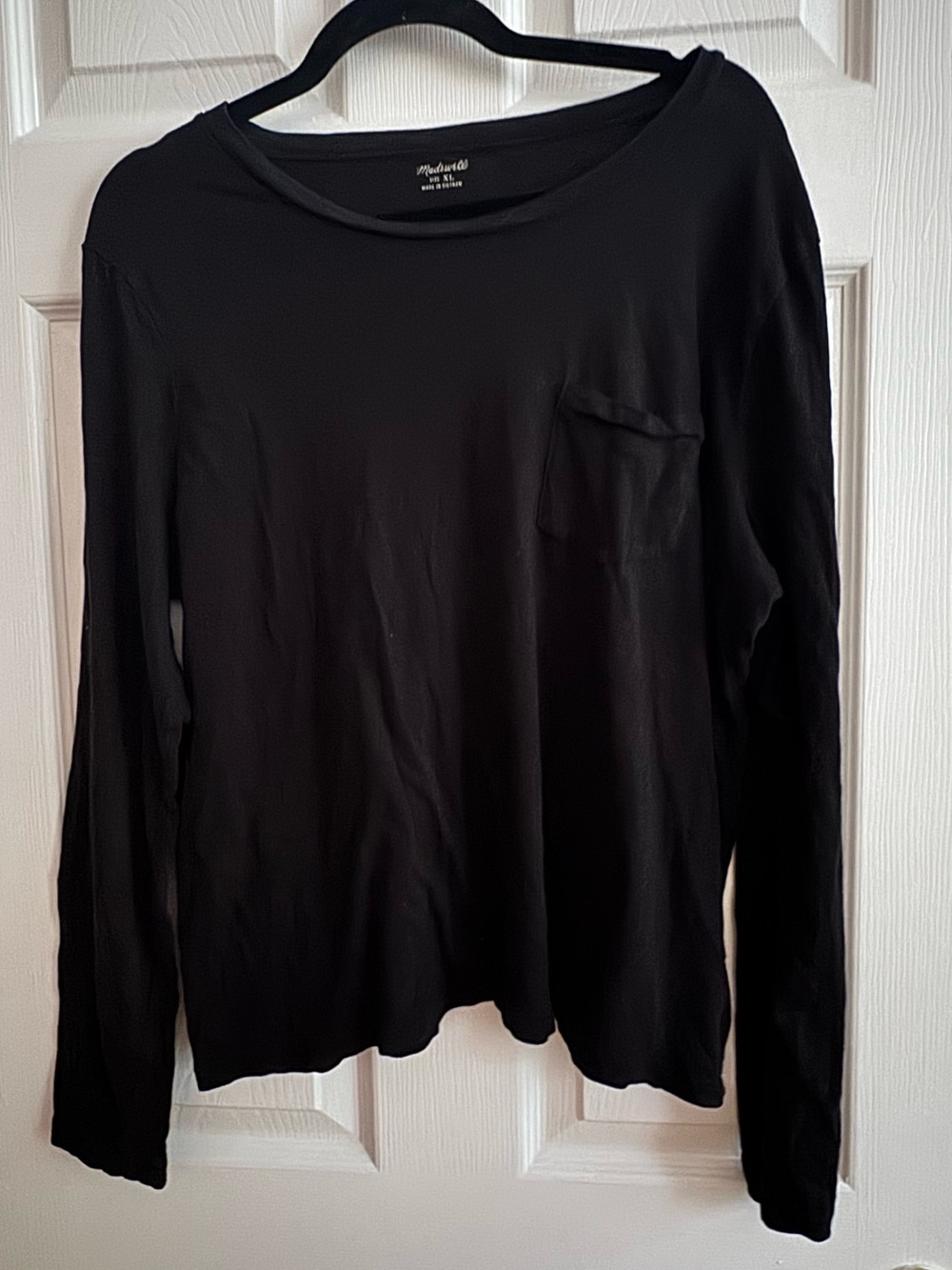 Madewell Black Long Sleeve Pocket Tee Size XL